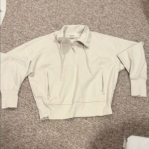 Old Navy Women's Cream Half-Zip Sweatshirt